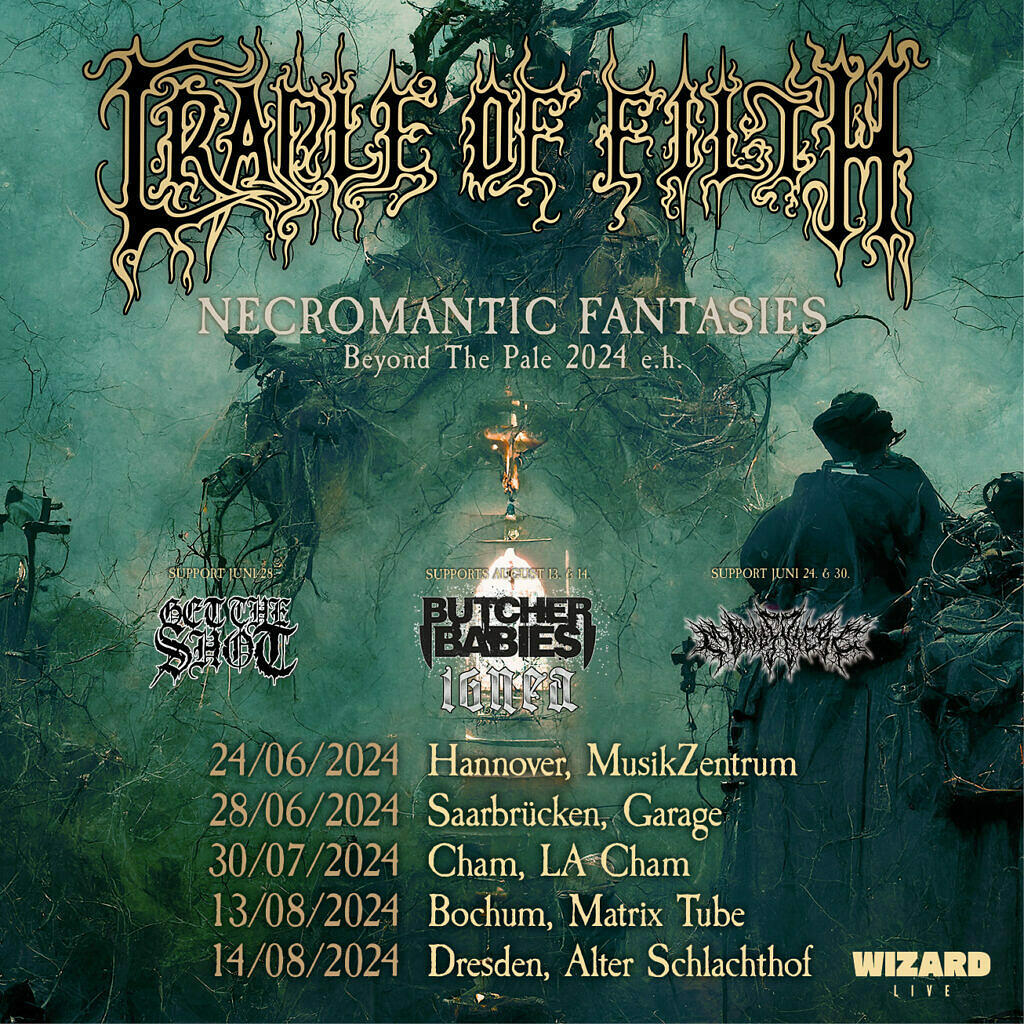 Cradle of Filth ist 2024 auf großer Tour durch Europa und Australien