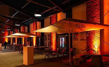 Beer garden of the Club Volta in Cologne
