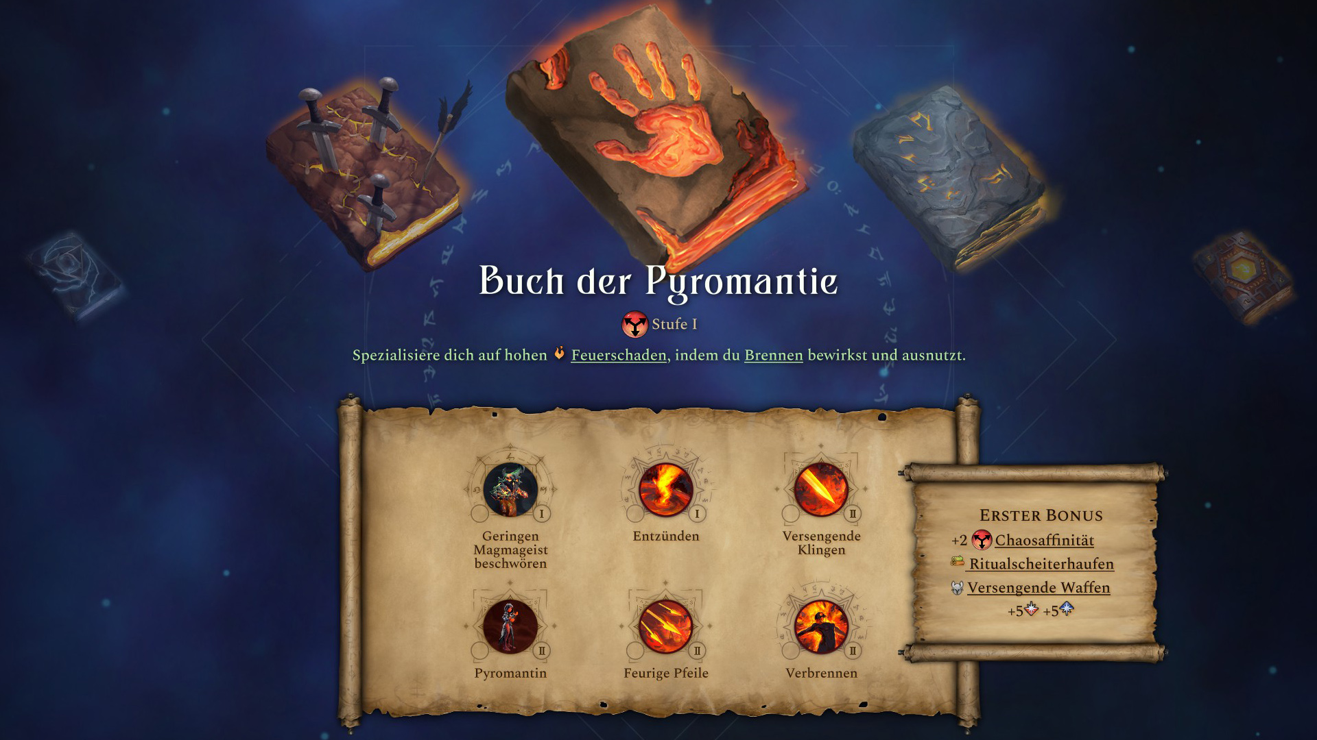 Here you can explore the magical book of pyromancy