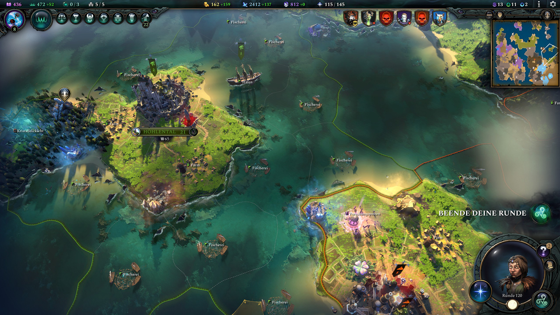 An area with sea and islands in Age of Wonders 4