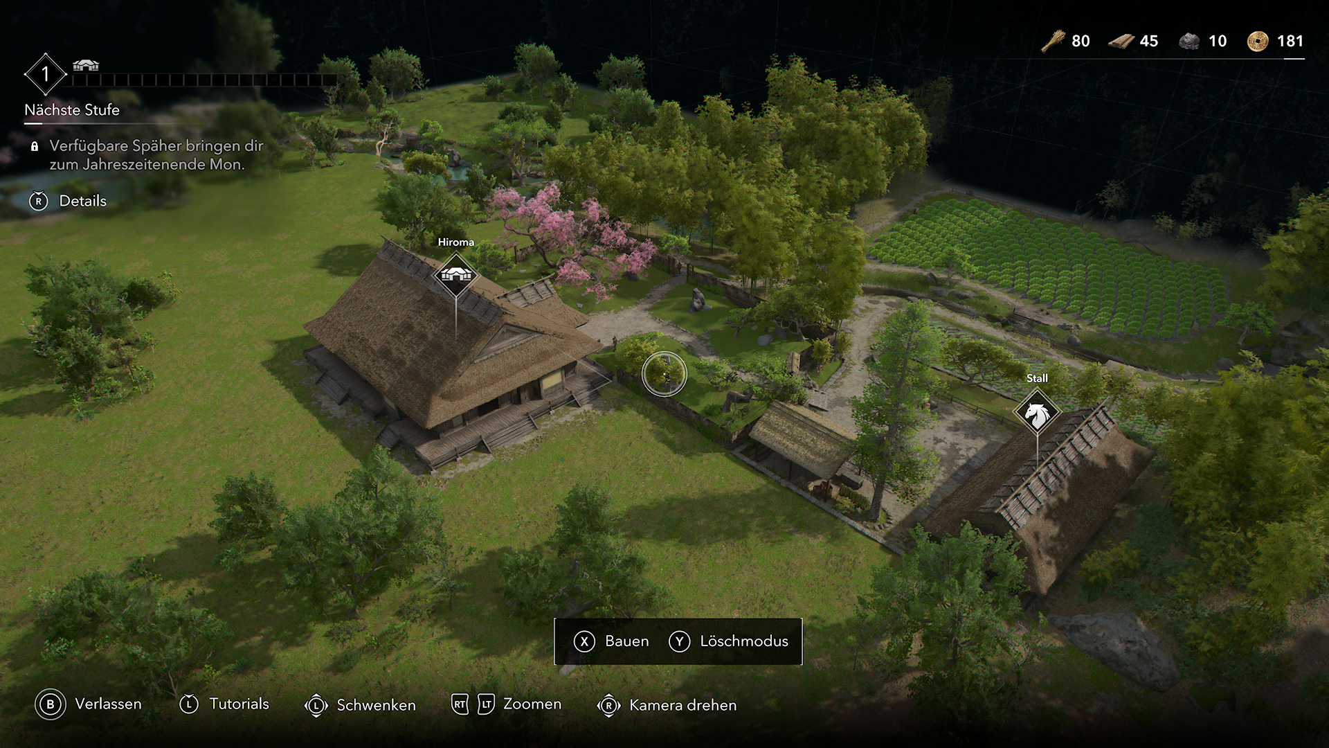 Das Versteck im Gr&uuml;nen, noch ohne zus&auml;tzliche Geb&auml;ude