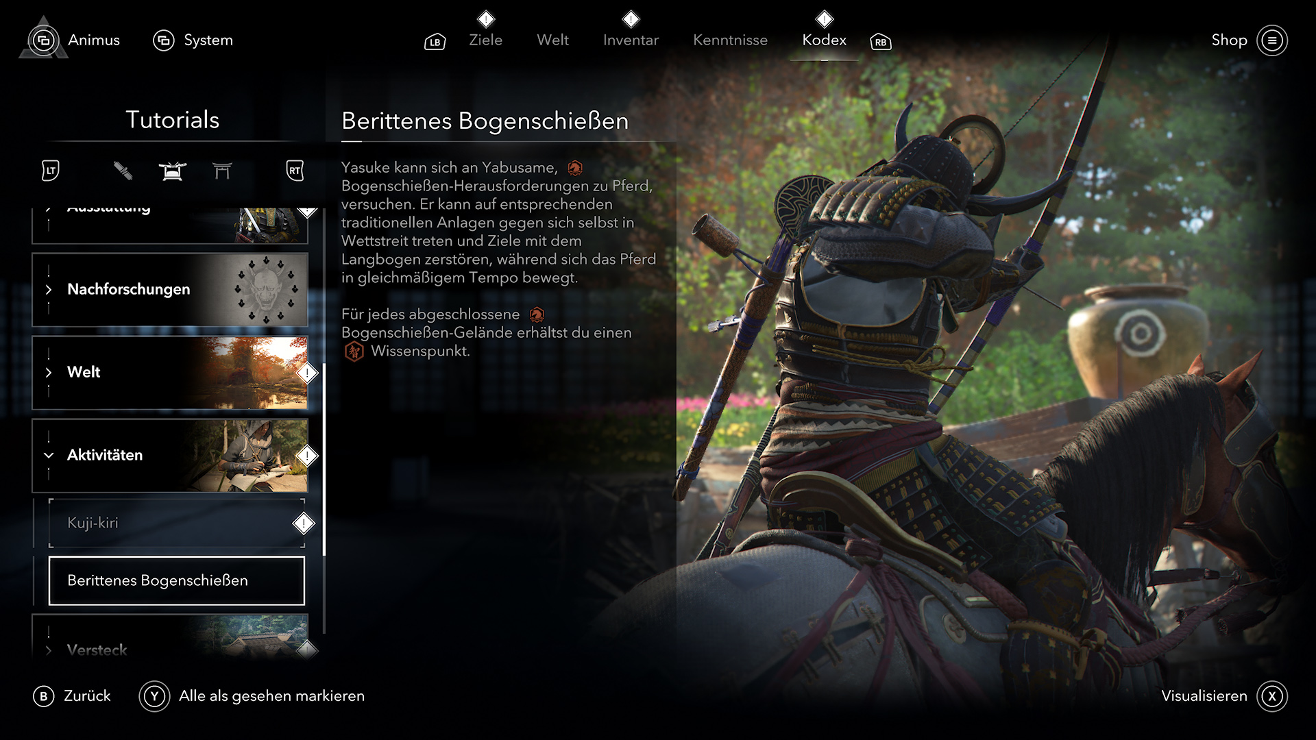 Bogenschie&szlig;en vom Pferder&uuml;cken ist f&uuml;r Yasuke kein Problem