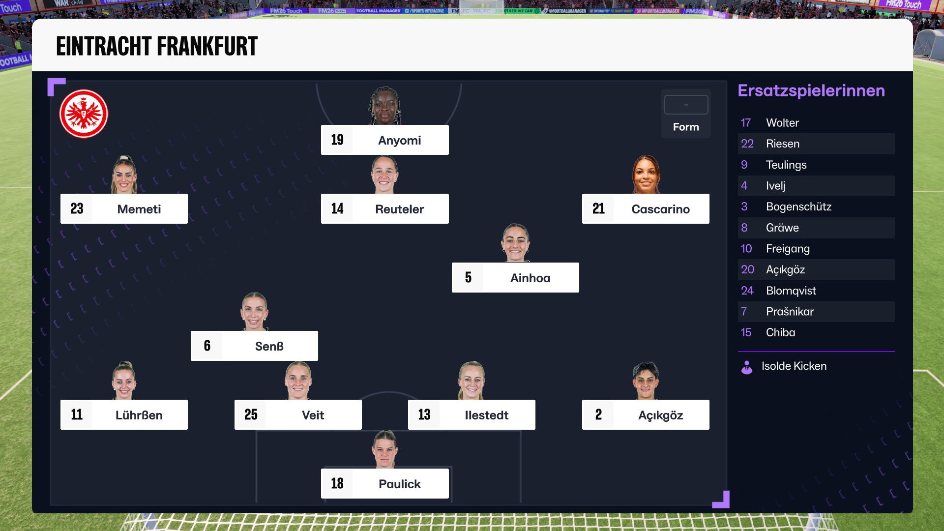 Eintracht mit Top-Neuzugang Delphine Cascarino - nur im Spiel