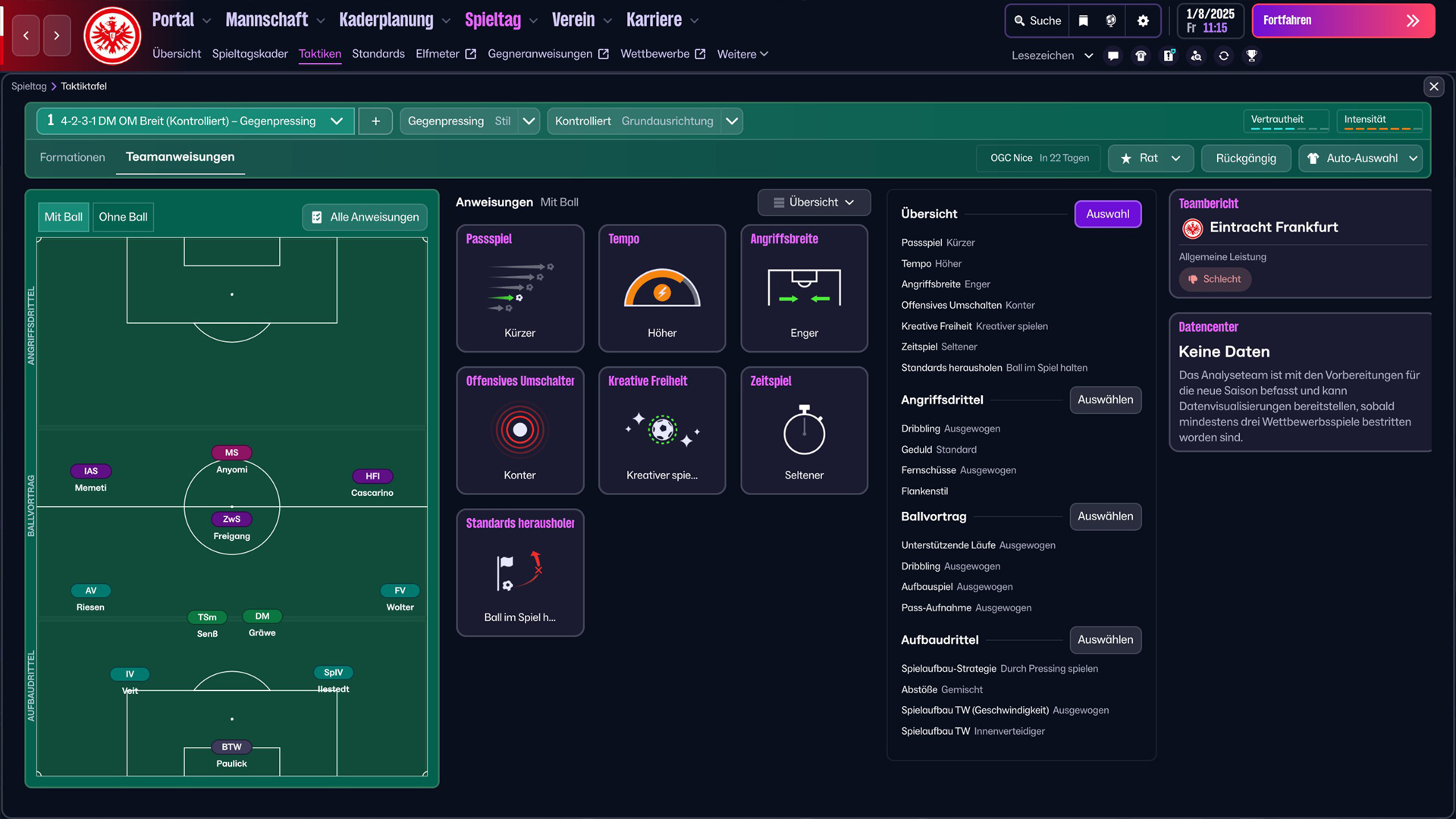 Die Taktik-Feinheiten gehen tief